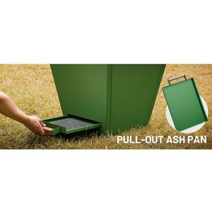 Cyberpit One Pro vaschetta estraibile per portacenere estraibile con manico in acciaio inossidabile da 25 pollici in acciaio inossidabile verde esterno per Patio sul cortile - Product Image 2