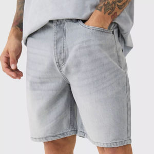 Shorts en jean streetwear respirants de haute qualité avec logo personnalisé, 5 pouces, pour hommes grandes tailles, été, coupe droite, tricotés, fabriqués au Pakistan - Product Image 1