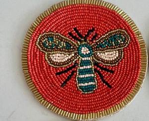 Handmade Summer Modern Round Durable <b>Coaster</b> Set of 4 Colorful Glass <b>Beads</b> Table Mat From India by KANT K PRIVATE LIMITED - Product Image 2