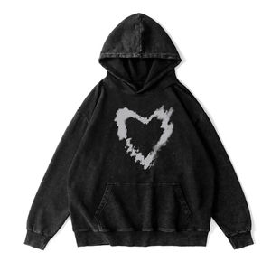 เสื้อฮู้ดดี้ผู้ชายสไตล์เรโทรแบบยูนิเซ็กซ์ พิมพ์ลาย ล้างสี  ผ้าเฟรนช์เทอร์รี่ สวมใส่สบาย  รับสกรีนโลโก้ตามสั่ง - Product Image 4