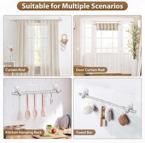 Tringles à rideaux extensibles sans perçage, idéales pour les locataires, petites tringles pour rideaux légers - Product Image 4