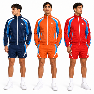 Two-piece <b>Men's</b> Windbreaker Manufacturer Patchwork Zip up <b>Jacket</b> and Jogger Shorts Custom <b>Men</b> Nylon Tracksuit Sets <b>men's</b> <b>jackets</b> - Product Image 5