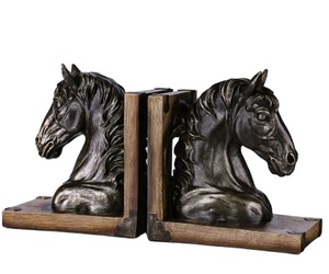 Serre-livres en métal noir et bois, robustes, pour étagères, livres lourds, bibliothèque, école, cadeau – Vente chaude - Product Image 1