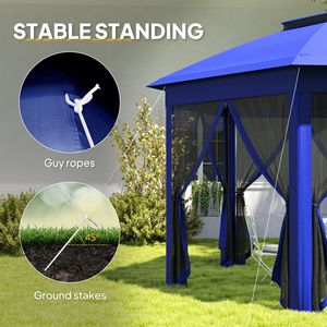 "13FT X 13FT Pop up <b>Canopy</b> <b>Tent</b> for Patio Backyard Garden Wedding Party-6 Zippered Mesh Netting" - Product Image 6