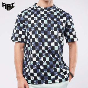 T-shirts tendance à carreaux à manches courtes pour hommes, hauts d'été respirants en maille, coton épais, fabrication sous marque privée, fourniture OEM - Product Image 1