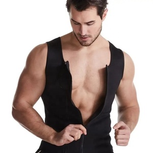 Chaleco de poliéster con doble cremallera para hombre, traje de fitness - Product Image 3