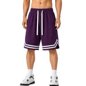 Custom Purple and White <b>Mens</b> Basketball <b>Shorts</b> Custom Logo Athletic Training Gym Sports Mesh Breathable Quick Dry Casual <b>Shorts</b> - Product Image 1