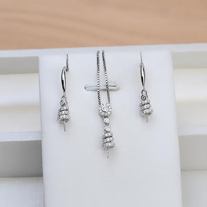 Set de Accesorios para Pendientes de Plata S925 con Gancho, Colgante de Sombrero Pequeño, Personalizado 1364, Bandeja Vacía para Cristales y Perlas Semiterminados - Product Image 2