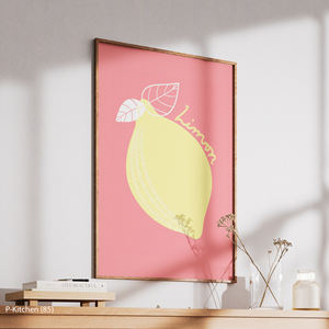 Tableau mural en toile pour cuisine, affiche illustrative graphique de citron, impression décorative moderne pour mur de cuisine - Product Image 3