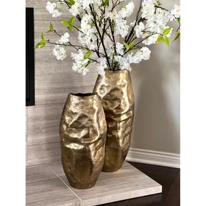 Wedding Decor Luxury Vase Handmade Gold Finish Aluminium <b>Flower</b> Pots <b>Artificial</b> Plants <b>Flower</b> Vases For Modern Decor For Home - Product Image 1