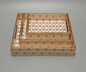 Elegante Bandeja Rectangular de Madera MDF con Diseño Art Deco, Impresa, de Lujo, Clásica, Artesanal, para Servir en el Hogar, Comedor, Bodas, Ramadán - Product Image 5