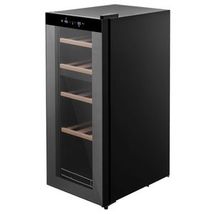 Enfriador de Vino de Doble Zona Independiente, Mini Nevera para 20 Botellas, Puerta de Vidrio Ajustable de 41-65F, para Uso en Hoteles - Product Image 1
