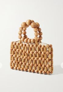 Handmade Wooden Bead Bag Women Vintage Boho <b>Summer</b> Beach Tote Natural Eco Friendly <b>Handbag</b> Handwoven Purse Craftera Exports - Product Image 2