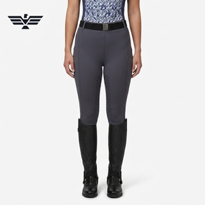 Pantalon d'équitation taille haute gris uni pour femme EMPIRE of TREND WEARS, extensible dans les quatre sens, en Spandex/Nylon, avec poches élastiques à la taille - Product Image 4