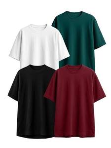 Camiseta Casual de Manga Corta con Cuello en V para Hombre, 100% Algodón, Impresión Serigráfica, Tejido Grueso, Ecológica, de Secado Rápido - Product Image 1