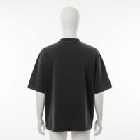 T-shirt Homme Oversize à Manches Tombantes, Coupe Boxy, Imprimé Graphique, Broderie Effet Vieilli, DTG, Fabrication OEM Personnalisée, Style Streetwear
