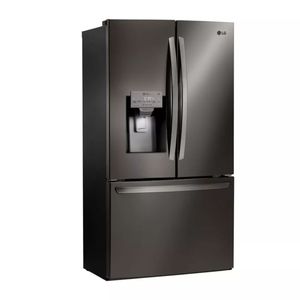 LG 26 cu. pies cúbicos Refrigerador con puerta francesa inteligente con Wi-Fi, sistema de hielo Slim SpacePlus (negro), acero inoxidable - Product Image 2