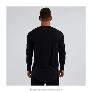 Vêtements de rue de marque pour hommes, t-shirt de sport à manches longues, extensible, mince, couleur unie, col brodé, bas de forme physique d'hiver - Product Image 6