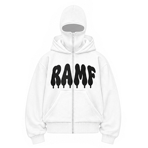 Sweat-shirt à capuche double balaclava Y2K pour homme, coupe ample, doublure unie, idéal pour l'hiver - Product Image 4