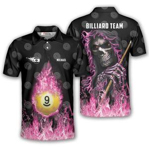 Chemise de billard pour homme personnalisable de haute qualité OEM, tricotée unie, manches courtes, design sportif, polyester à séchage rapide - Product Image 5