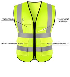 Gilet de sécurité réfléchissant haute visibilité classe 3 pour travaux routiers à grande vitesse et services d'urgence - Product Image 3