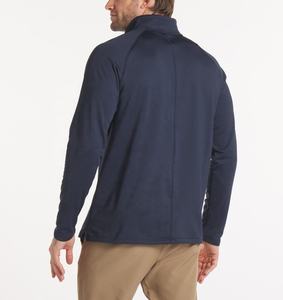 Men's Navy Blue DriFit Full Sleeve Stand Collar Quarter <b>Zip</b> Performance <b>Shirt</b> Moisture Wicking Polyester Regular Fit All Seasons - Product Image 3