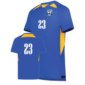 เสื้อฟุตบอลเยาวชนฮอก วิวอเรชั่น คัสตอมคุณภาพสูงพร้อมหมายเลข 23 สีน้ำเงินและสีเหลือง - Product Image 3