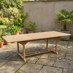 Mesa de Comedor Rectangular Extensible de Teca Sólida, Estilo Moderno, Resistente, No Impermeable, para Jardín, Playa, Cocina, Hotel - Product Image 3