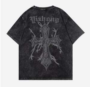 Camisas de Hombre de Algodón Lavado de Alta Calidad, Estilo Vintage, Desgastadas, de Gran Gramaje, Lisas, Oversize, con Diseño Desgarrado - Product Image 3