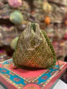 Stylish Women's Bohemian Cotton Lightweight Handcrafted Potli Bag with <b>Pearl</b> Decoration Designer Gift <b>Handbag</b> Bags For Favors - Product Image 2