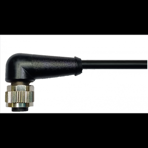 Câble industriel M12 femelle coudé, code A, 5 broches, en cuivre, non blindé, PVC, 5x0,34, 1 mètre, noir - Product Image 1