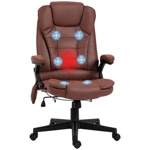 Microfiber High Back Executive Office Chair 6-Point <b>Vibrating</b> Massage with Heat Reclining Backrest Padded - Product Image 1