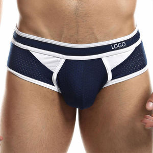 Ropa Interior Masculina Cómoda de Fibra de Bambú, Tanga Sexy con Encaje, Bolsa de Soporte, Transpirable, con Logotipo Clásico - Product Image 1