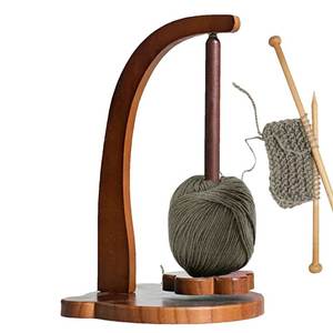 Eco-Friendly Wooden Yarn Holder Stand Double Spindle Round Shape for Sewing Convenient Use - Product Image 4