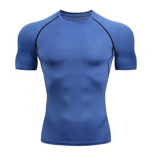 Rashguard de musculation à col ras du cou et manches courtes, avec logo personnalisé, qualité supérieure, camouflage, faible MOQ, vente en gros - Product Image 4