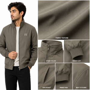 Blousons universitaires pour hommes en gros – Minimalistes, zippés, col montant, décontractés, streetwear d'hiver, vêtements d'extérieur personnalisés OEM – Fournisseur B2B USA - Product Image 5