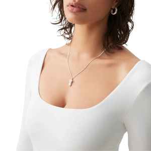 Body côtelé personnalisé pour femme, col rond, manches longues, coupe haute, couleur unie, décontracté, extensible dans les quatre sens, bretelles réglables - Product Image 4