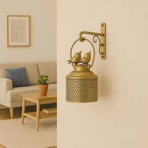 Gold Metal Wall Lantern Bird Design Hanging Candle Holder Sconce <b>Moroccan</b> Decorative Bronze Porch Home <b>Decor</b> Entryway Balcony - Product Image 6
