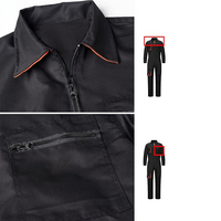 Combinaison de travail noire pour homme en polyester, confortable, certifiée CE, respirante, avec détection des aiguilles, sérigraphiée