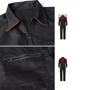 ชุดคลุมทำงานสีดำสำหรับผู้ชาย ผ้าโพลีเอสเตอร์ สวมใส่สบาย ได้รับการรับรองมาตรฐาน CE ระบายอากาศได้ดี พร้อมแผ่นกรองตรวจจับเข็ม  ลายพิมพ์สกรีน - Product Image 3