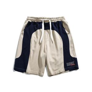 Shorts décontractés pour hommes, style streetwear, à blocs de couleur, avec cordon de serrage, pour l'été, coupe ample, en coton, tendance, avec logo personnalisé - Product Image 3