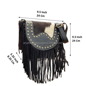 Exclusive Wholesale Vintage Fringe Crossbody Bags Genuine Cowhide Leather Personalized Women's Fashionable Cowgirl Shoulder Bag - Product Image 2