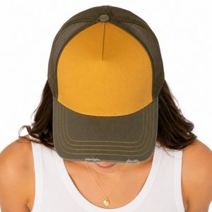 Casquette Trucker Unisexe 6 Panneaux en Tissu Mesh Couleur Contrastante Ajustable Décontractée Printemps-Été pour Adulte - Product Image 2