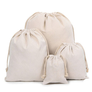 Bolsas de Lona de Algodón Blancas Reutilizables con Cordón, Ecológicas, Personalizadas con Logotipo Impreso, Precio de Fábrica al por Mayor - Product Image 3