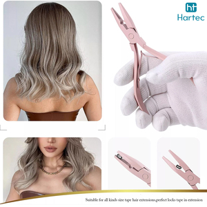 Pince à micro-anneaux de haute qualité pour extensions capillaires, outils professionnels à double poignée en caoutchouc pour une utilisation facile - Product Image 5