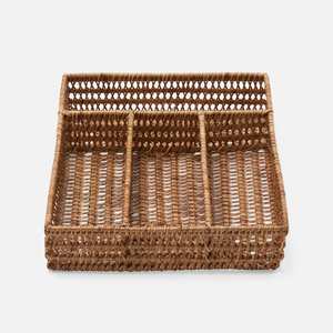 Plateau à couverts pour restaurant, organiseur individuel de couverts en rotin pour rangement dans un tiroir. - Product Image 1