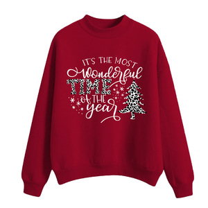Sudadera de cuello redondo para hombre, jersey con estampado de árbol de Navidad rojo, top informal de manga larga para invierno - Product Image 5