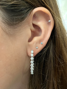 ต่างหูห่วงเพชรทรงกลมเจียระไนแบบบริลเลียนท์ชุบทอง 18k จาก AssayJewelers ของแท้รับรองโดย IGI เครื่องประดับสำหรับผู้หญิงสไตล์วินเทจ - Product Image 4