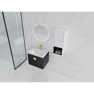 Mobile Bagno Sospeso da 24 Pollici con Lavabo in Ceramica e Ante a Chiusura Ammortizzata 00212WHK 06324BCT Combinazione Armadietto (KD) - Product Image 5