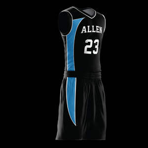 Uniformes de basket-ball en jersey 100% polyester de haute qualité, personnalisés et sublimés, vente en gros - Product Image 3